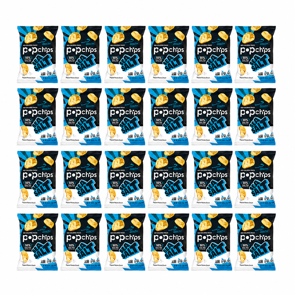 Popchips Sea Salt Potato Chips Single Serve 0.8 oz Popchips